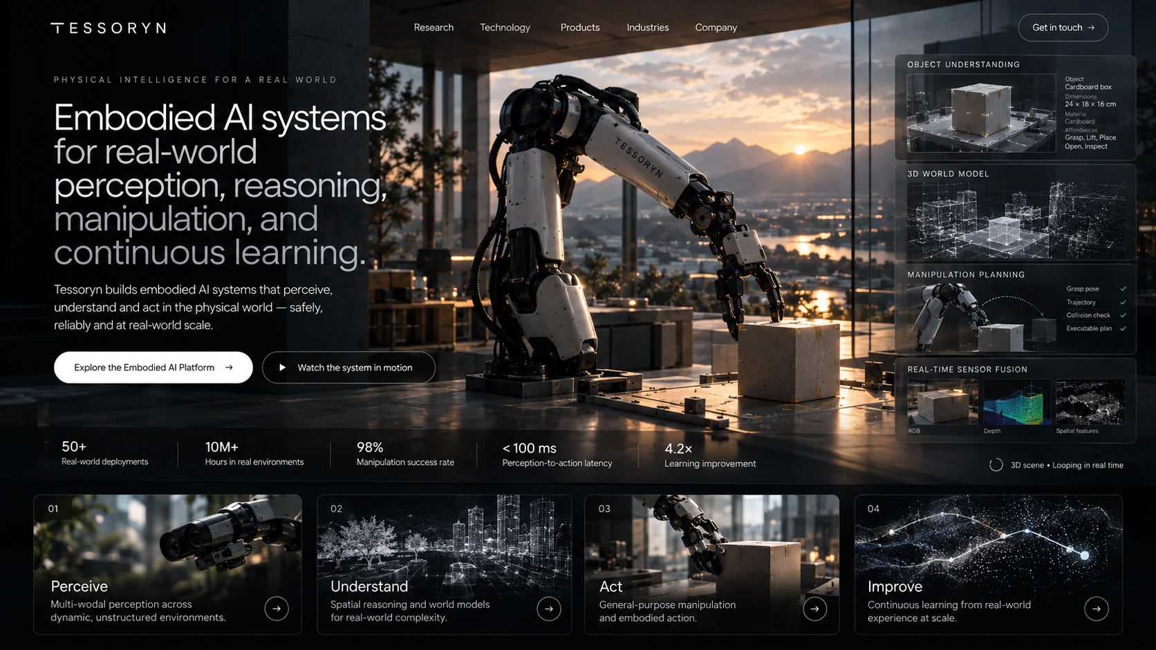Tessoryn robot at sunset